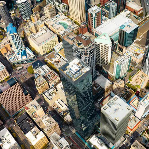 Aerial view of downtown Seattle